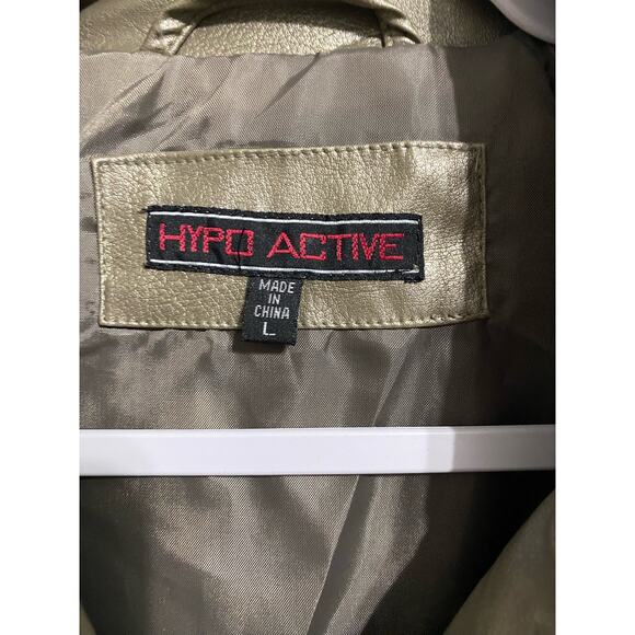 Hypo Active Jacket Collared Belt Metallic Chartreuse Size Large Waist Length - Picture 9 of 9